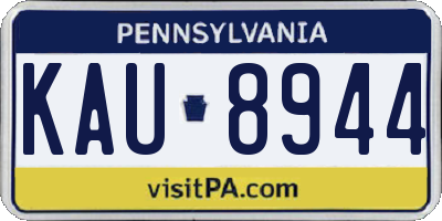 PA license plate KAU8944