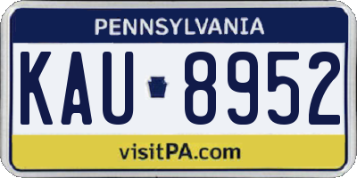 PA license plate KAU8952