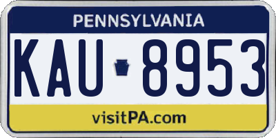 PA license plate KAU8953