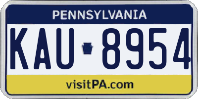 PA license plate KAU8954