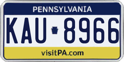 PA license plate KAU8966