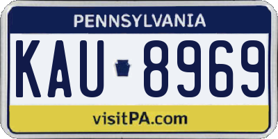 PA license plate KAU8969