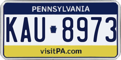 PA license plate KAU8973