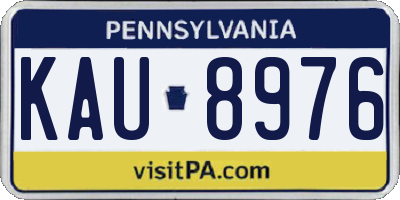PA license plate KAU8976