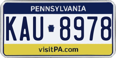 PA license plate KAU8978