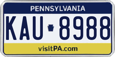 PA license plate KAU8988