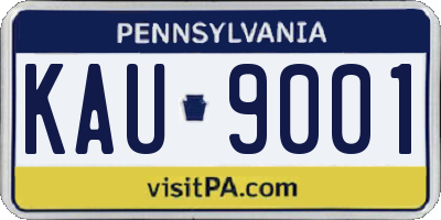 PA license plate KAU9001