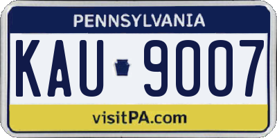 PA license plate KAU9007