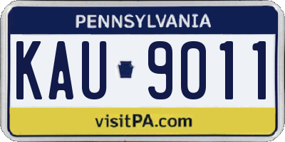 PA license plate KAU9011
