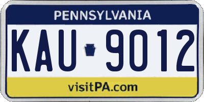 PA license plate KAU9012