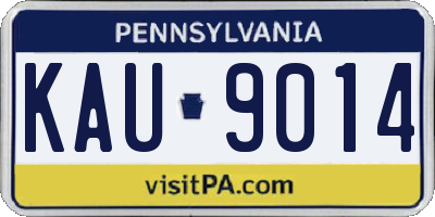 PA license plate KAU9014