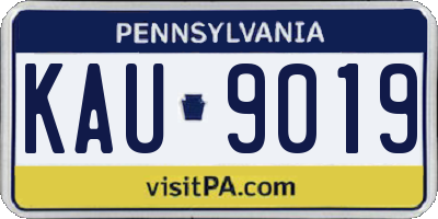 PA license plate KAU9019