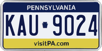 PA license plate KAU9024
