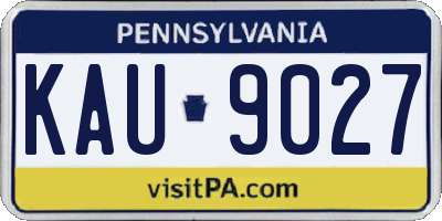 PA license plate KAU9027
