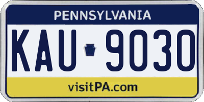 PA license plate KAU9030