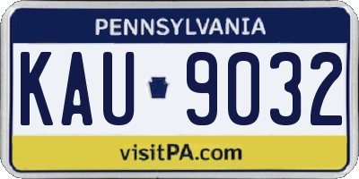 PA license plate KAU9032