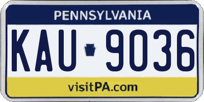 PA license plate KAU9036