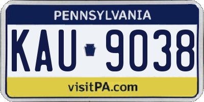 PA license plate KAU9038