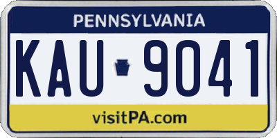 PA license plate KAU9041