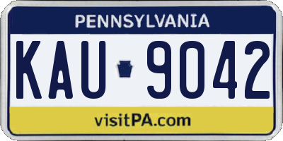PA license plate KAU9042