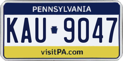 PA license plate KAU9047