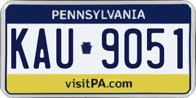 PA license plate KAU9051