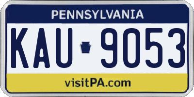 PA license plate KAU9053