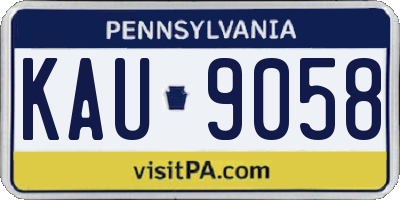 PA license plate KAU9058
