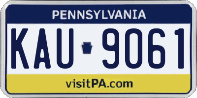 PA license plate KAU9061