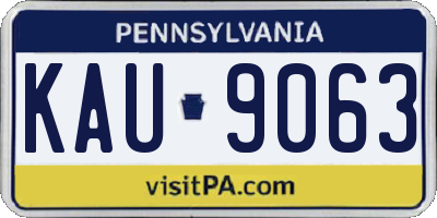 PA license plate KAU9063