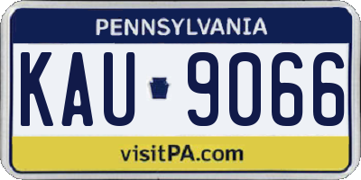 PA license plate KAU9066