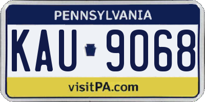 PA license plate KAU9068
