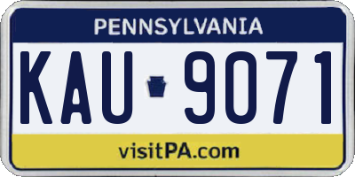 PA license plate KAU9071