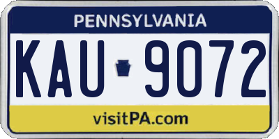 PA license plate KAU9072