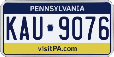 PA license plate KAU9076
