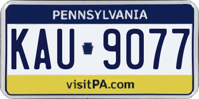 PA license plate KAU9077
