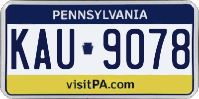 PA license plate KAU9078