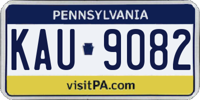 PA license plate KAU9082