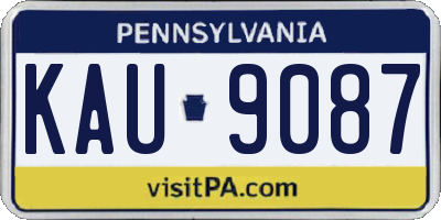 PA license plate KAU9087