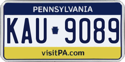 PA license plate KAU9089