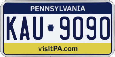 PA license plate KAU9090