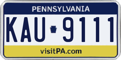 PA license plate KAU9111