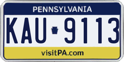 PA license plate KAU9113