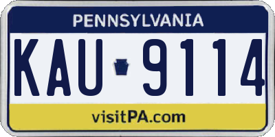 PA license plate KAU9114