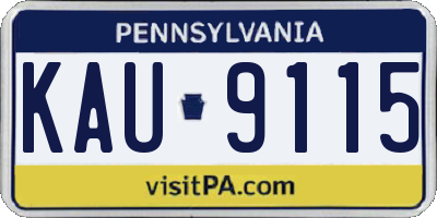 PA license plate KAU9115