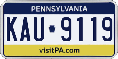 PA license plate KAU9119