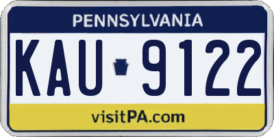 PA license plate KAU9122