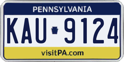 PA license plate KAU9124