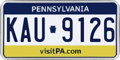 PA license plate KAU9126