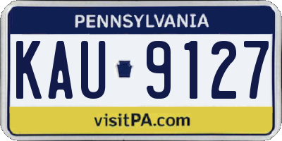 PA license plate KAU9127